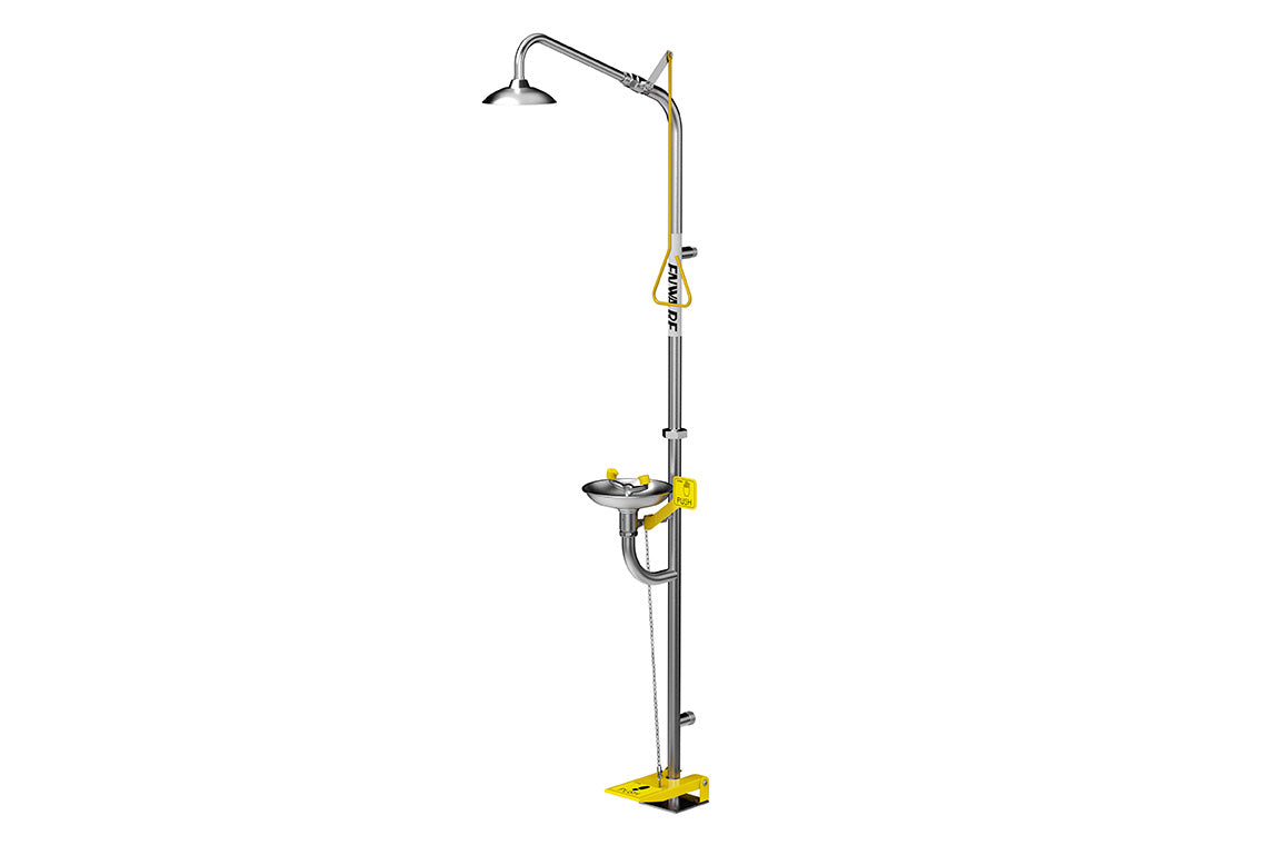 Emergency Stainless Steel Combination Shower Hand/Foot Operated Eye Wash & ECE090