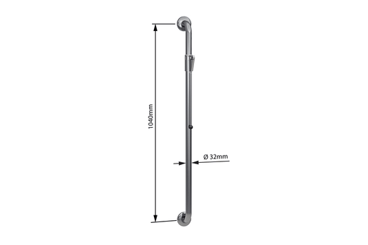 Wellbeing Grab Rail Shower Kit - 1040mm Straight - Brushed Stainless Steel