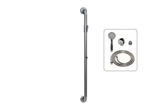 Wellbeing Grab Rail Shower Kit - 1040mm Straight - Brushed Stainless Steel