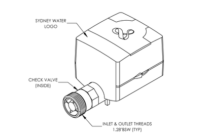 Hydrus2 Cold DN20 Radio Sydney Water 1.28 Thread Meter Only