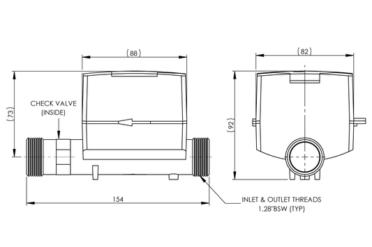 Hydrus2 Cold DN20 Radio Sydney Water 1.28 Thread Meter Only