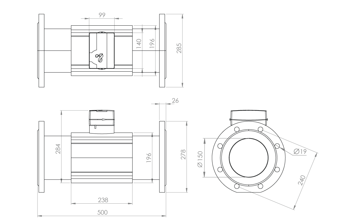 HYDRUS2 COLD DN150 L500mm RADIO/PULSE