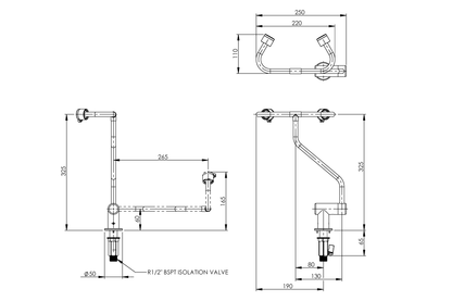 Pull Down Eye Wash - Bench Mounted
