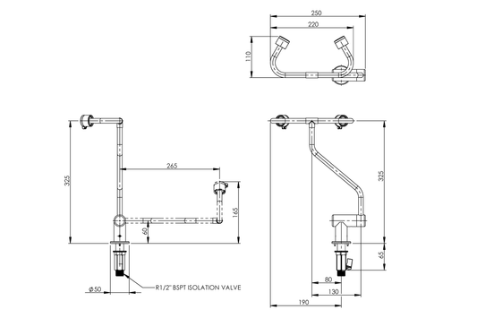 Pull Down Eye Wash - Bench Mounted