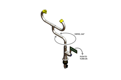 Bench Mounted Swivel Eye Wash Hand Operated