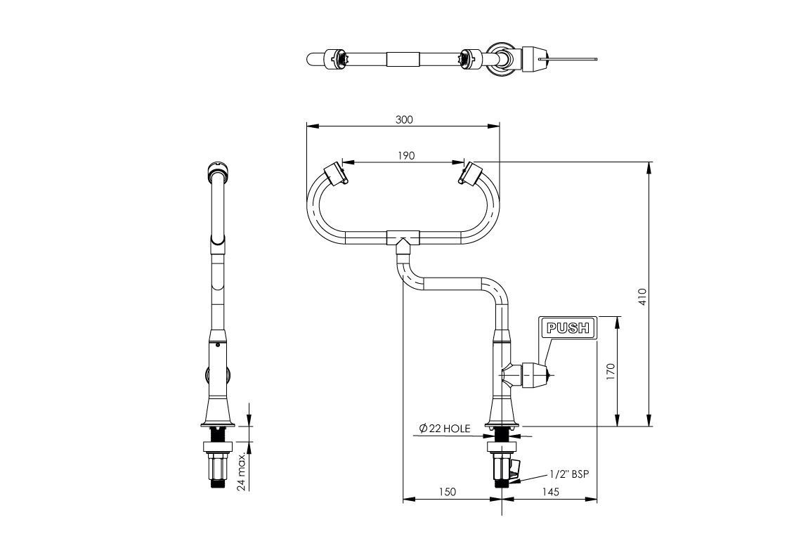 Bench Mounted Swivel Eye Wash Hand Operated