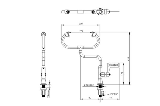 Bench Mounted Swivel Eye Wash Hand Operated