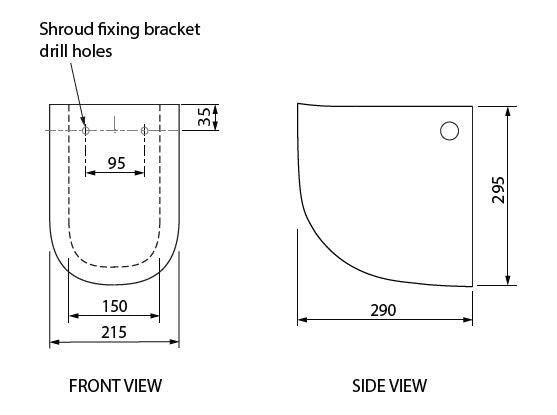Lutana Vitreous China Shroud Suits Lutana 770 and Wellbeing Type A Basins