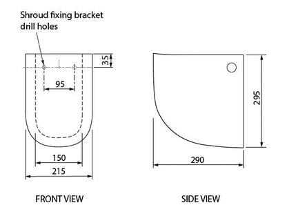 Lutana Vitreous China Shroud Suits Lutana 770 and Wellbeing Type A Basins