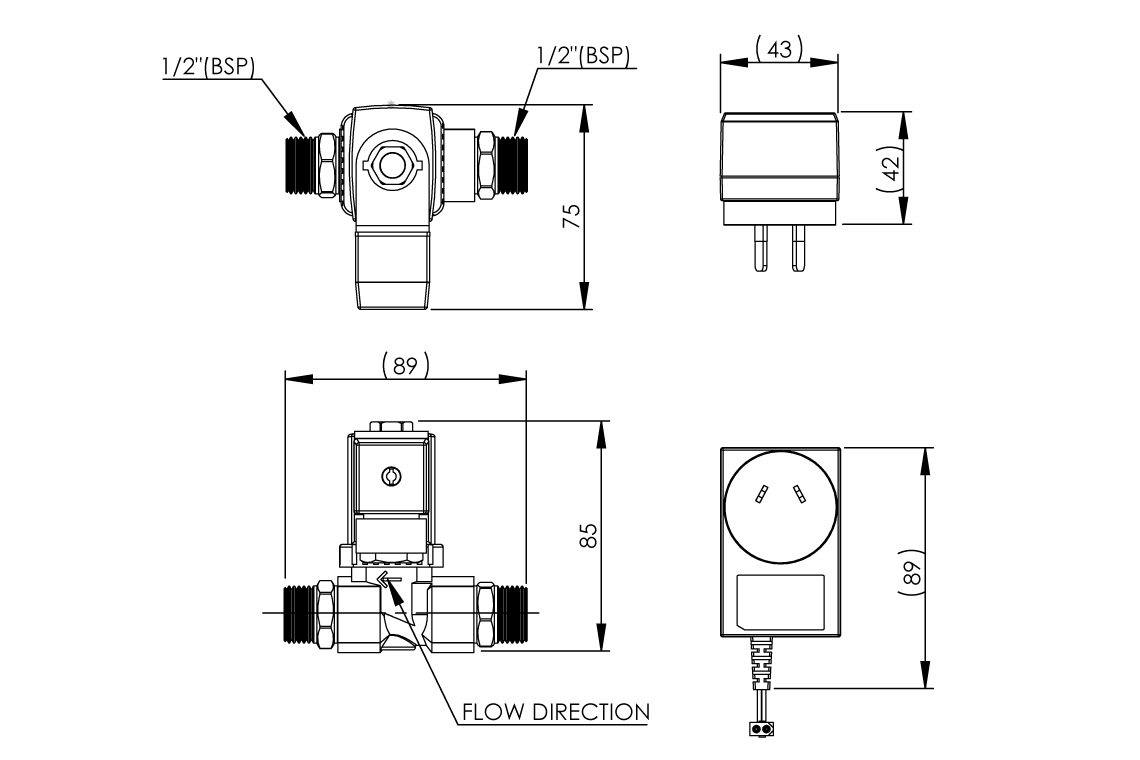 Single Button Control Kit - Front Access for In-Wall Application - Adjustable Time