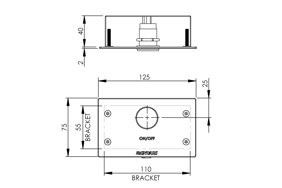 Single Button Control Kit: Front Access for In Wall Application