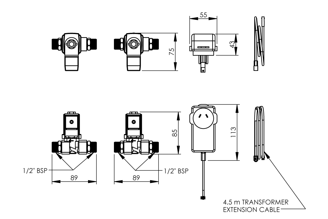 Two Button Control Kit - Front Access for In Wall Application - Adjustable Time