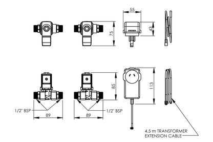 Two Button Control Kit - Front Access for In Wall Application - Adjustable Time