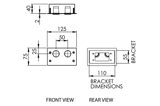 Two Button Control Kit: Front Access for In Wall Application