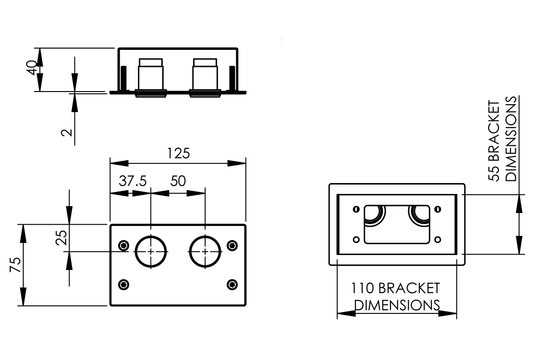 Two Button Control Kit - Front Access for In Wall Application - Adjustable Time
