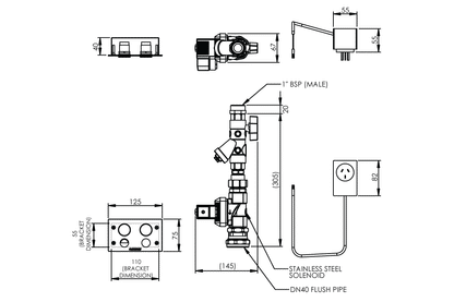 Touch-Activated Dual Flush WC Flushing System - Duct Access