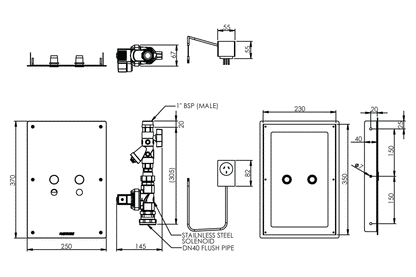 Touch-Activated Dual Flush WC Flushing System - Front Access