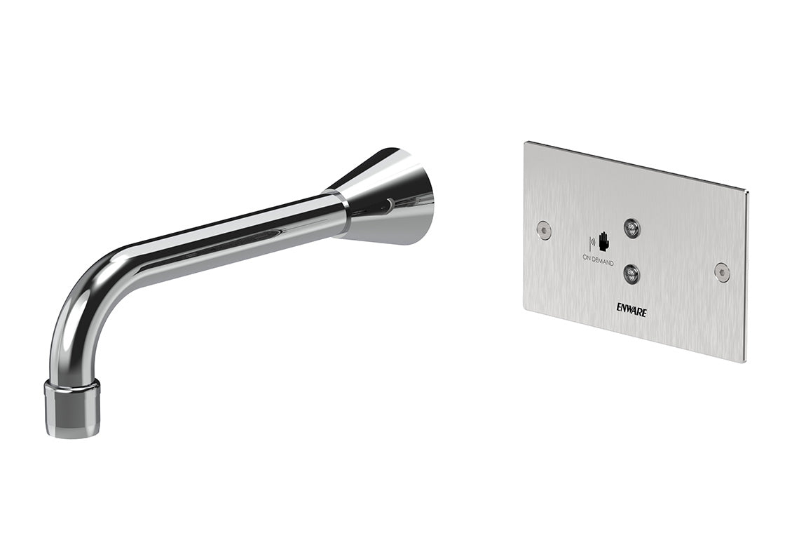 Wall Mounted Sensor Tap - Hands-Free On/Off Demand Sensor - 200mm Spou ...