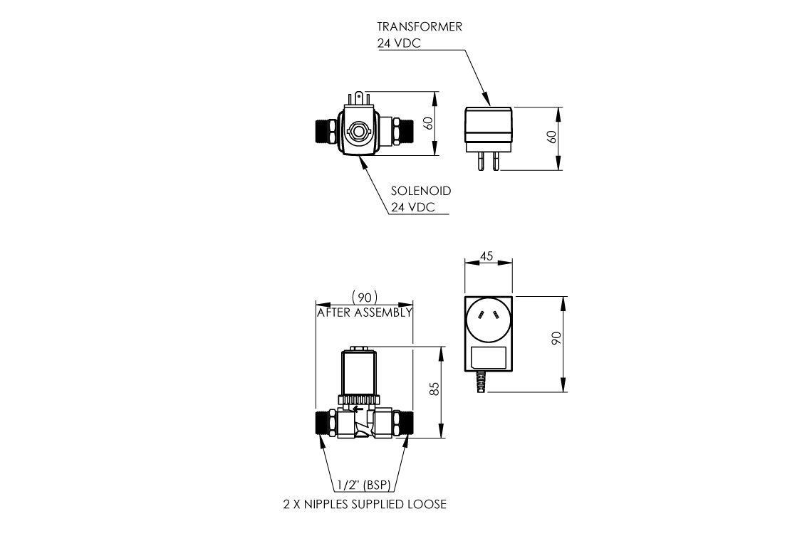 Wall Mounted Sensor Tap - Hands-Free On/Off Demand Sensor - No Spout