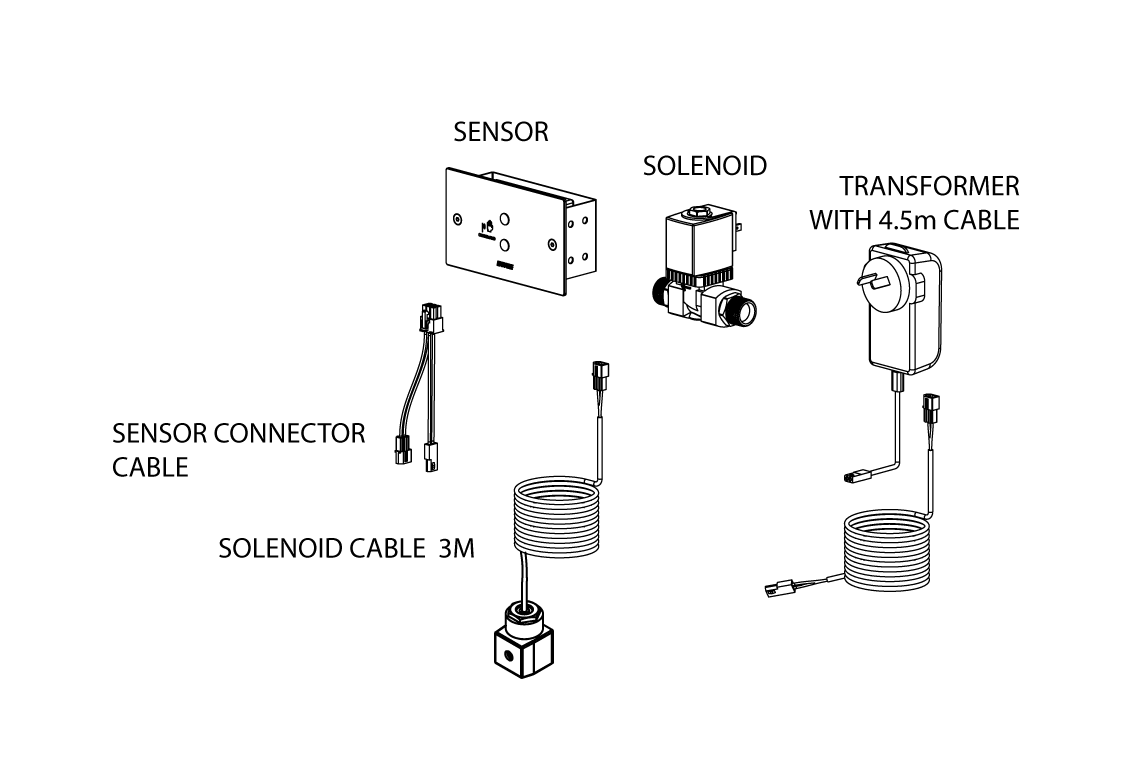 Wall Mounted Sensor Tap - Hands-Free On/Off Demand Sensor - No Spout