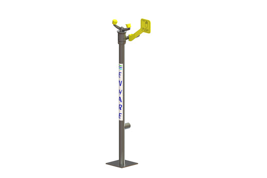 Emergency Eye Wash No-Bowl Pedestal Mounted Hand Operated