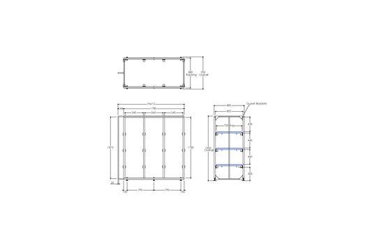 LEEC Free Standing Racking: 1 Bay - 3 Tier