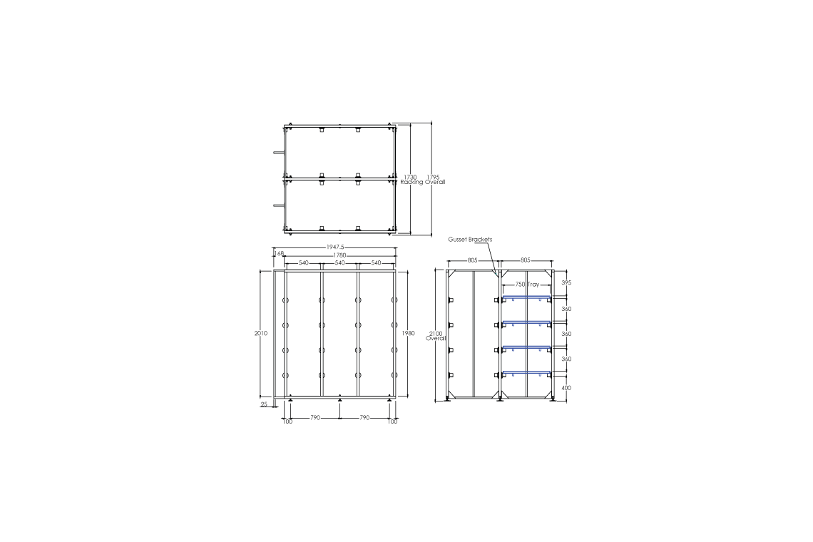 LEEC Free Standing Racking: 1 Bay - 4 Tier – Enware