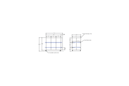 LEEC Mobile Racking: 1 Bay - 2 Tier (Bariatric)