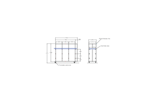 LEEC Mobile Racking: 1 Bay - 3 Tier