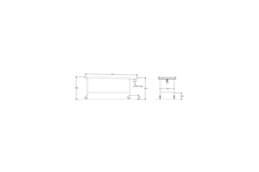 LEEC: Fixed Top Trolley - 660mm - No Rollers