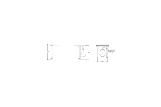 LEEC: Fixed Top Trolley - 750mm - No Rollers