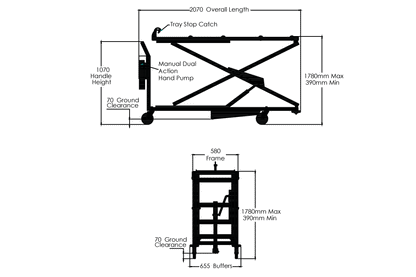LEEC: Hydraulic Stacking Trolley Base Unit