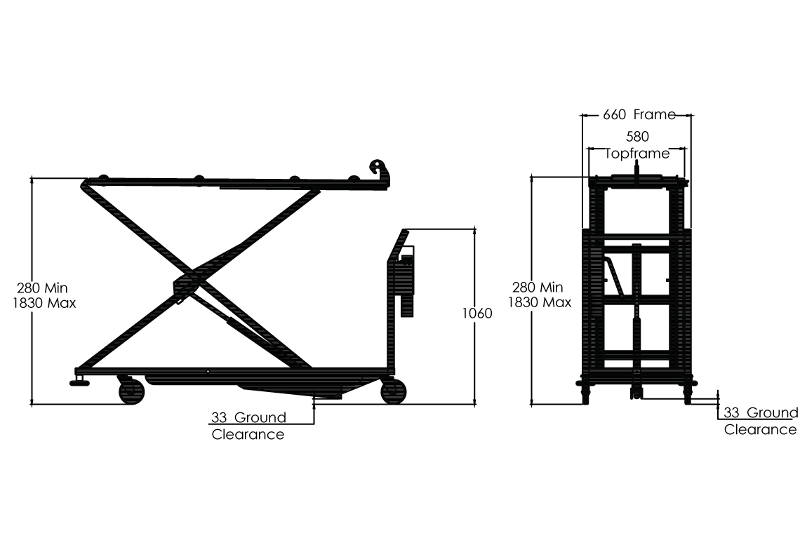 LEEC: Hydraulic Low Loading Trolley Base Unit