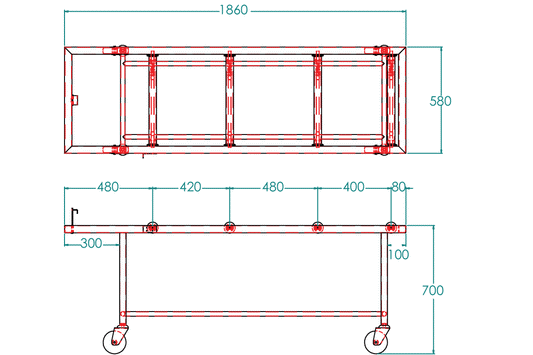 LEEC: Viewing Trolley - 180kg