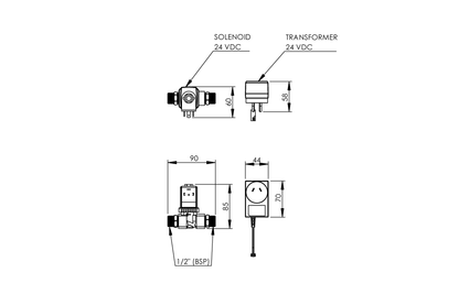 Wall Mounted Sensor Tap: Hands-Free - 250mm Spout