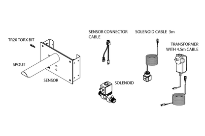 Wall Mounted Sensor Tap: Hands-Free - 250mm Spout