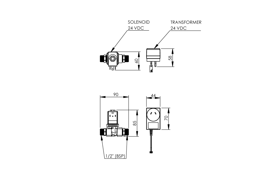 Wall Mounted Sensor Tap: Hands-Free On/Off Demand Sensor - 205mm Spout
