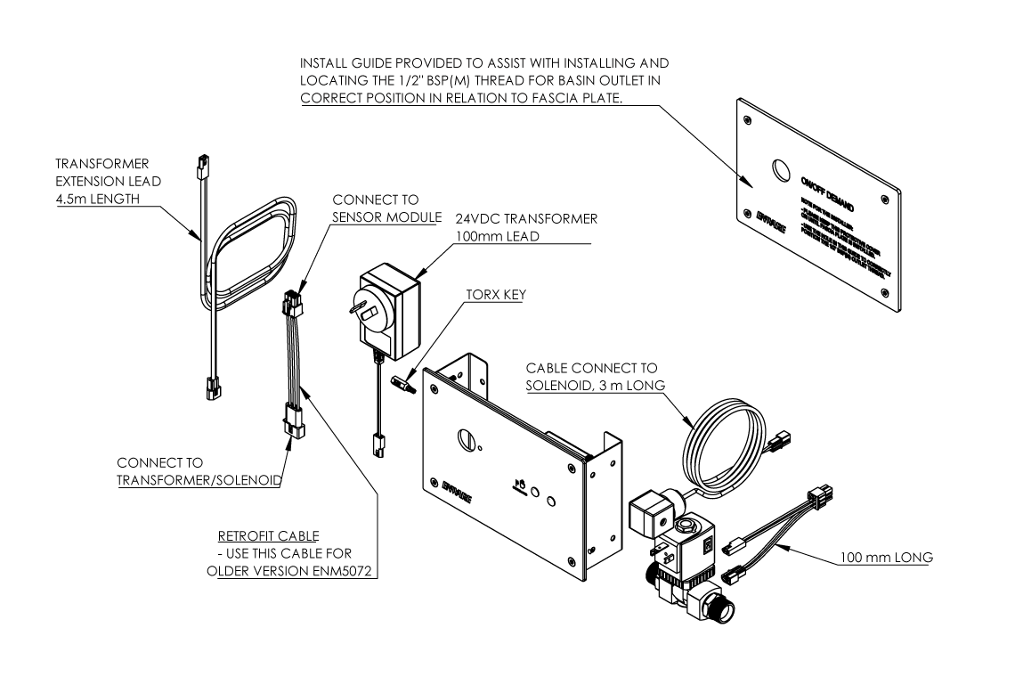 Wall Mounted Sensor Tap: Hands-Free On/Off Demand Sensor - No Spout
