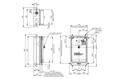 Touch-Free Wall Sensor Tap: In-Wall Component - 12V Mains