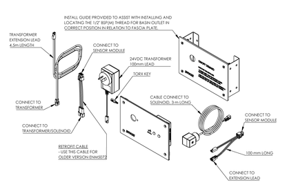 On/Off Demand Sensor, Stainless Plate, Bracket, Transformer and Cables