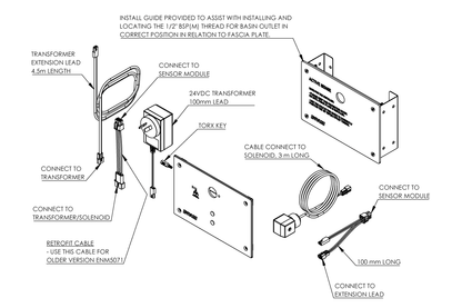 Active Sense Stainless Sensor Plate, Bracket, Transformer and Cables
