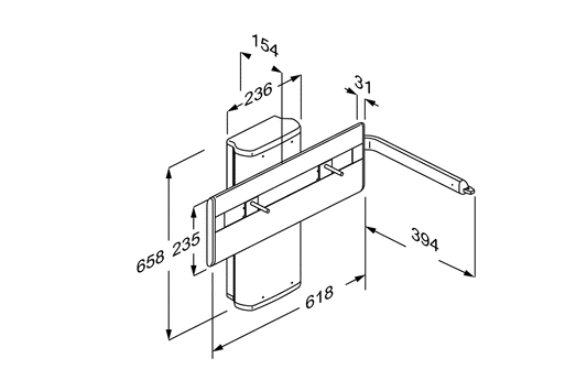 Pressalit Care: PLUS - Wash Basin Bracket - Electrically Height Adjustable