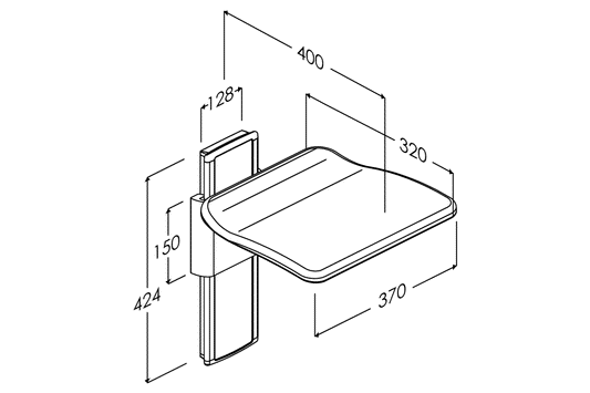Pressalit Plus Folding Seat Height Adj