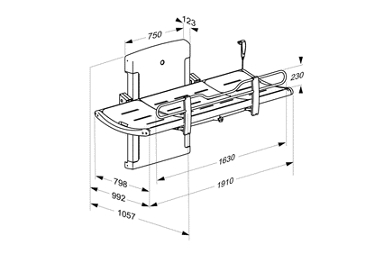 Pressalit Care: Nursing Bench - Adjustable Height - 1800mm