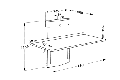 Pressalit Low Start Change Table 800Mm X 1800Mm
