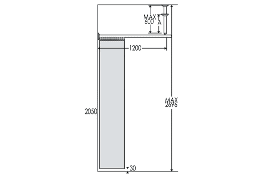 Pressalit Care: Shower Curtain Rail - 1200 x 1200mm - White