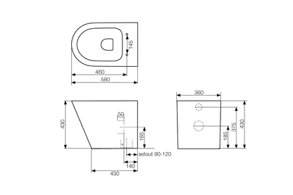 Wall Faced Toilet Pan - Floor Mount