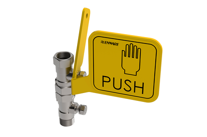 1/2 Inch Stainless Steel Valve & Push Handle - Suits Eye and Eye/Face Wash (EE/EF/EC)