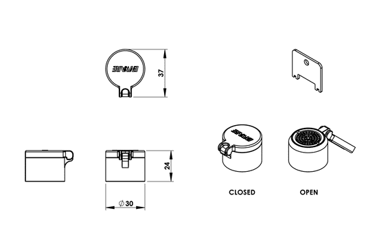 Aerator Av Outlets & Eyewash Dustcov X 2