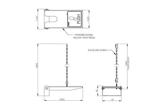 Foot Op Conversion Kit For Eye Wash